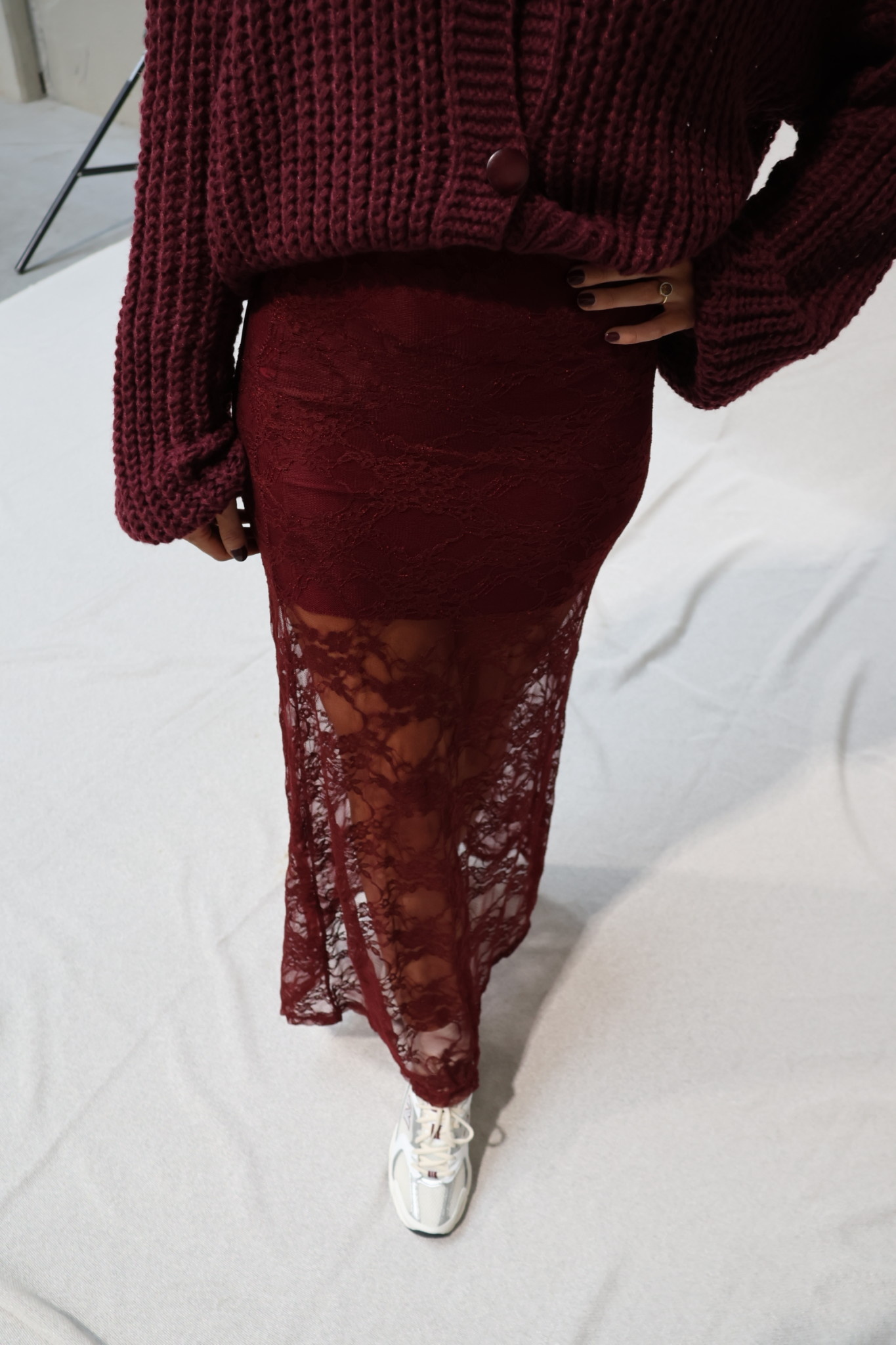 Φούστα mini με maxi floral c-through τούλι