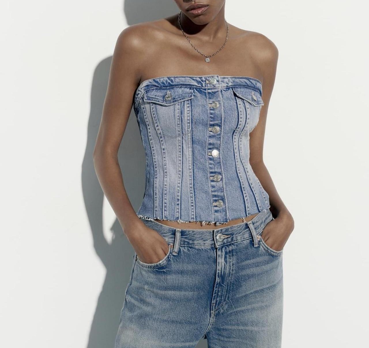 Crop Top Jean Strapless
