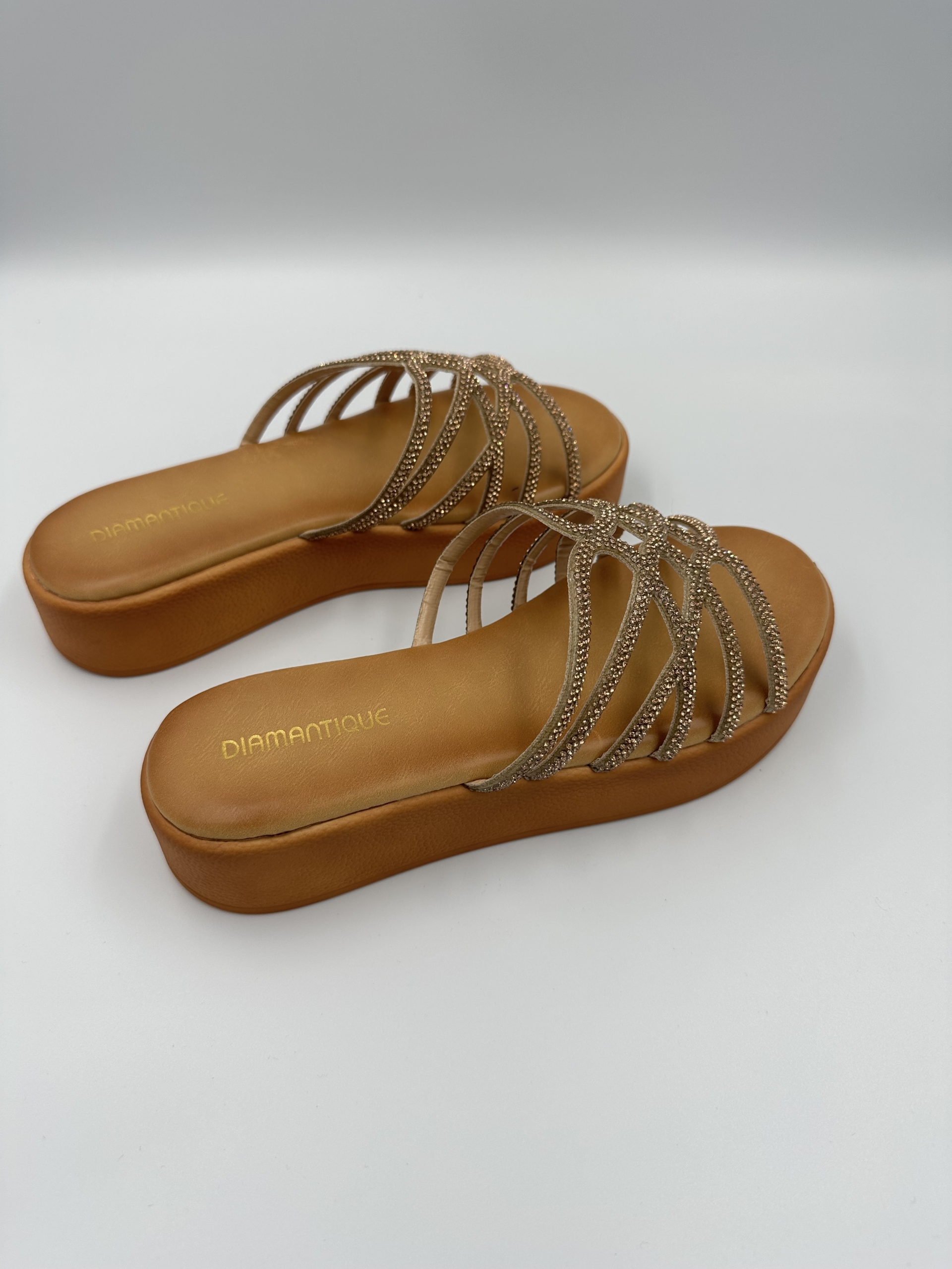 Γυναικεία Flatform με χρυσό στρας - Image 4