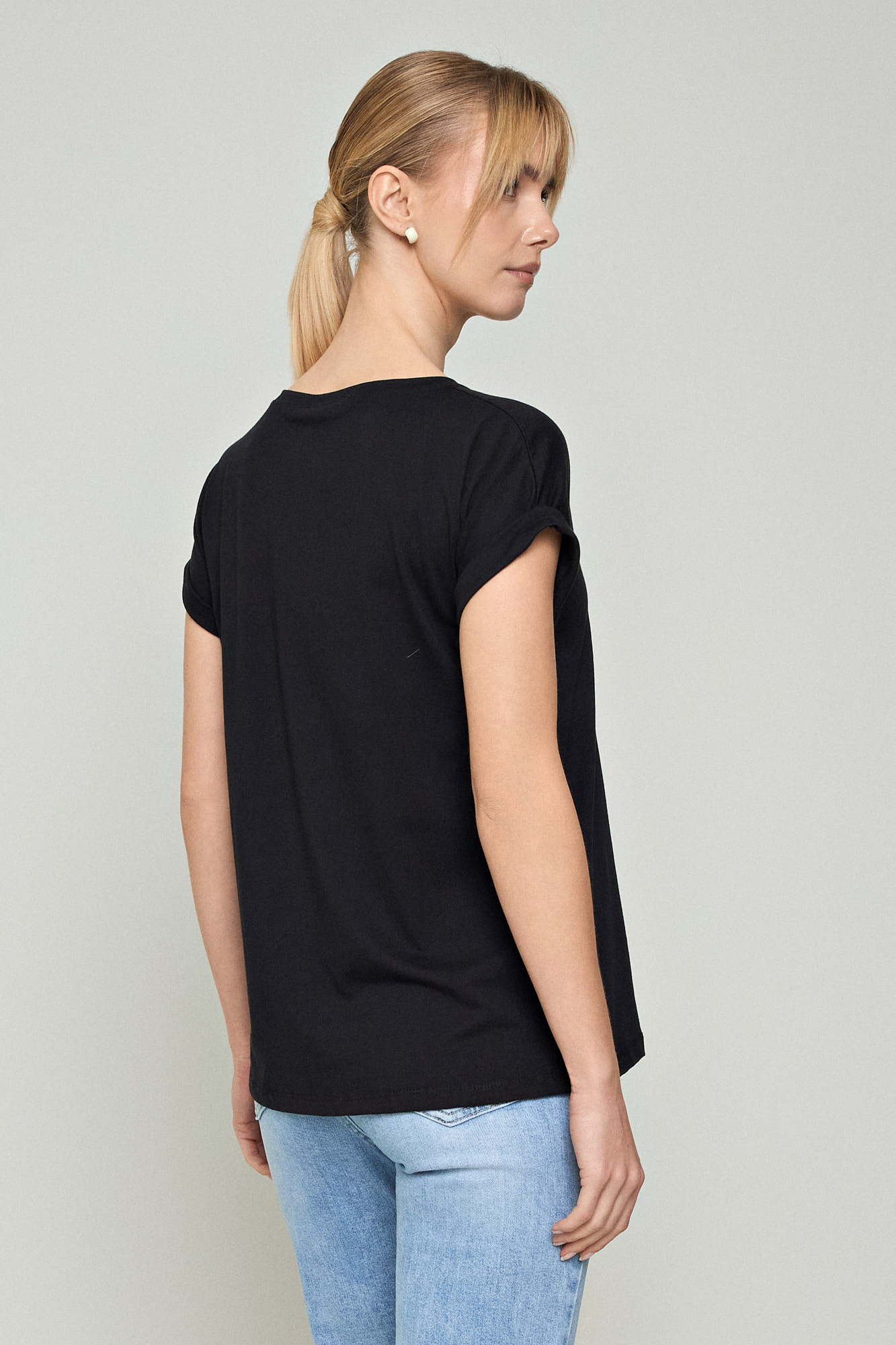 Βαμβακερό t-shirt με ρεβέρ CENTO - Image 2