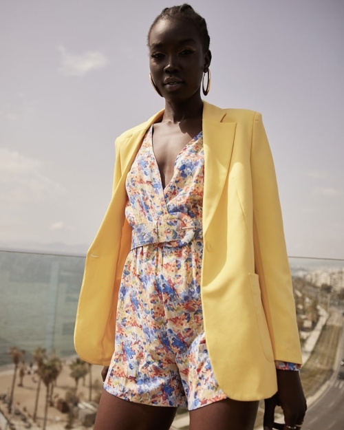Playsuit καμπάνα μανίκι και ζώνη CENTO