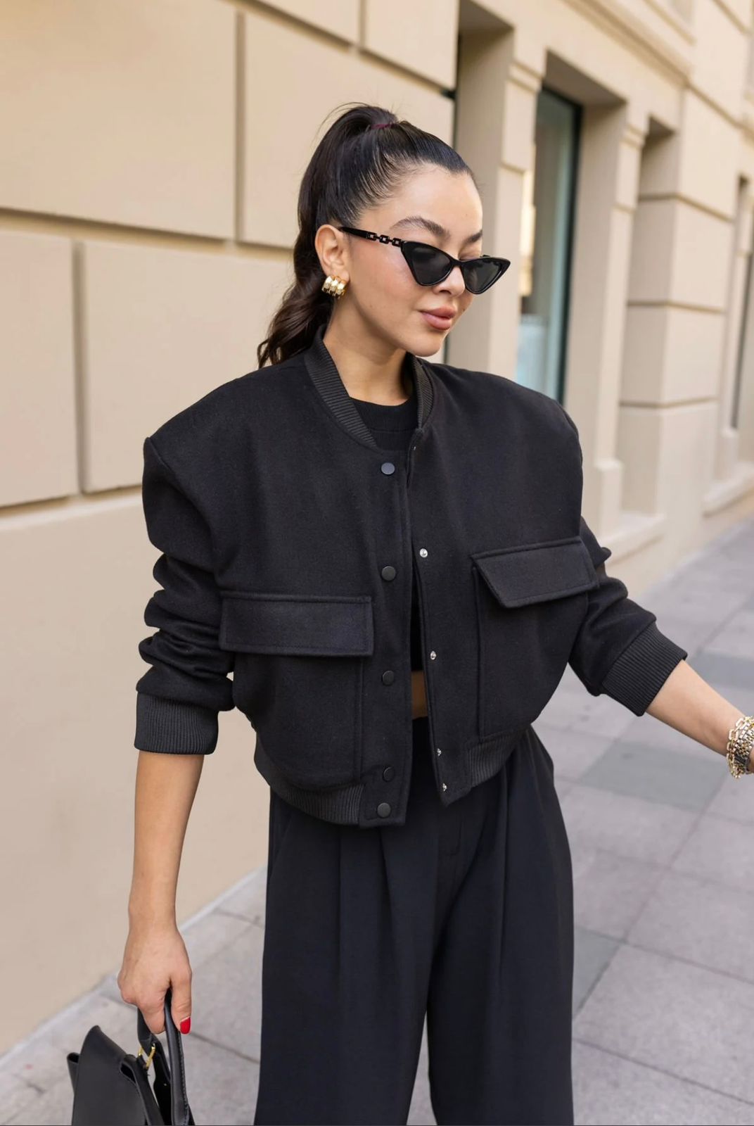 Γυναικείο Bomber Jacket Μαύρο