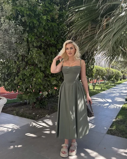 Noir Elegant Dress – Khaki