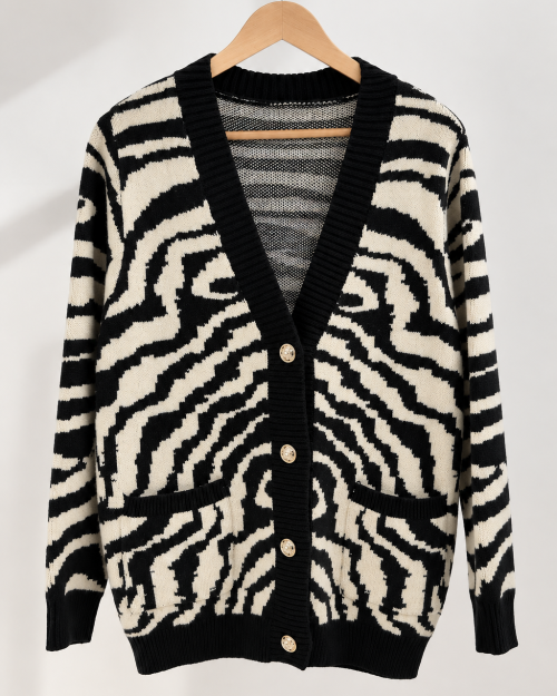Zebra Knit Cardigan